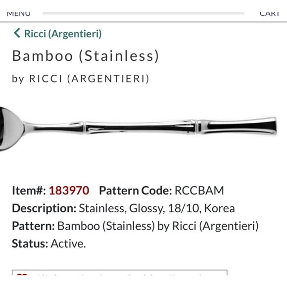 Ricci Argentieri Bamboo Stainless Steel Fork Set Of 2 - Picture 1 of 6